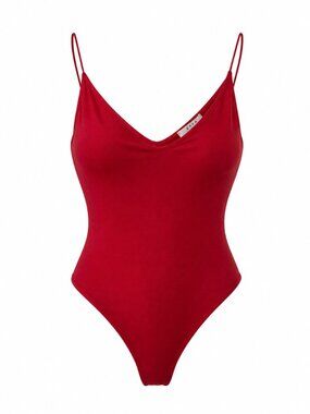 🛍️ 3/10 Gaze Red Strappy V-Neck Bodysuit Size M